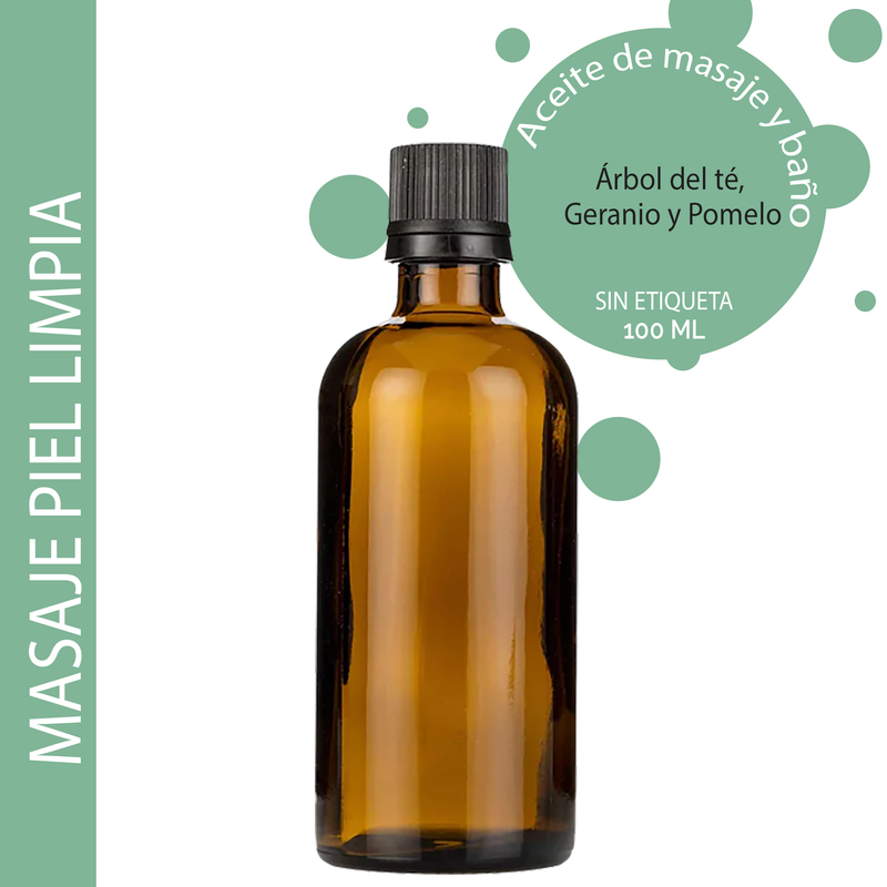 Kúpeľový a Masážny Olej Čistá Pokožka - 100ml - Bez Etikety