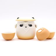 Čajová Súprava Panda a Tri Šálky - Oranžová