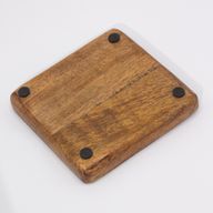 Veľký Štvorcový Podnos na Drobnosti 15x15x2,5cm - Hríbový Dizajn Gaštanový