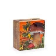 Malá Smaltovaná Štvorcová Krabička 10x10x4,2 cm - Hríbový Dizajn Gaštanová