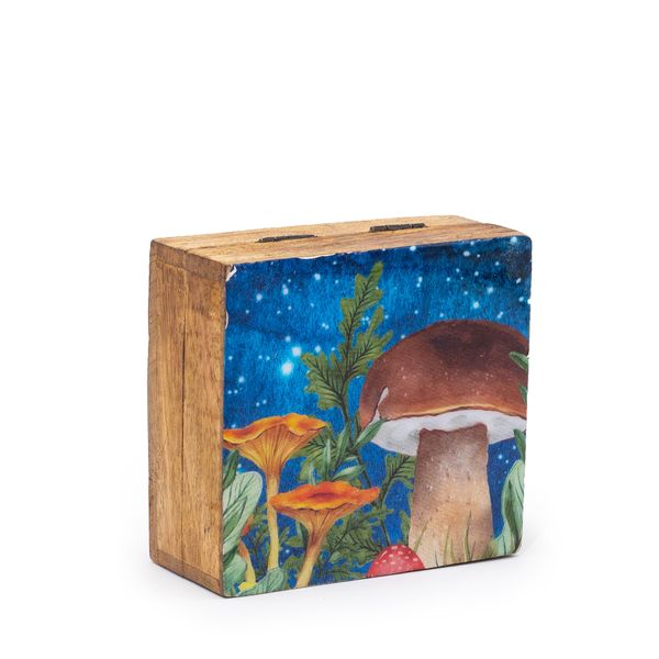 Malá Smaltovaná Štvorcová Krabička 10x10x4,2 cm - Hríbový Dizajn Modrozelená