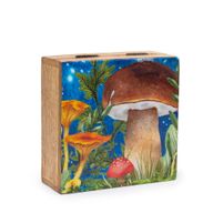 Stredná Smaltovaná Štvorcová Krabička 13,5 x 13,5 x 6 cm -Hríbový Dizajn Modrozelená