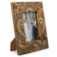 Veľký Rám na Fotografie z Mangového Dreva (13x18cm) 28x23x2cm - Budha - Čierny