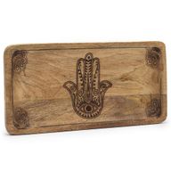 Dlhá Tácka 30x15x2.5cm - Hamsa Čierne Gravírovanie
