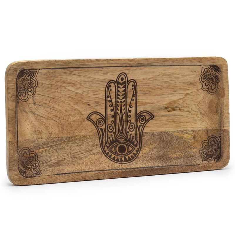 Dlhá Tácka 30x15x2.5cm - Hamsa Čierne Gravírovanie