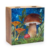 Veľká Smaltovaná Štvorcová Krabička 15x17,5x8cm - Hríbový Dizajn Modrozelená