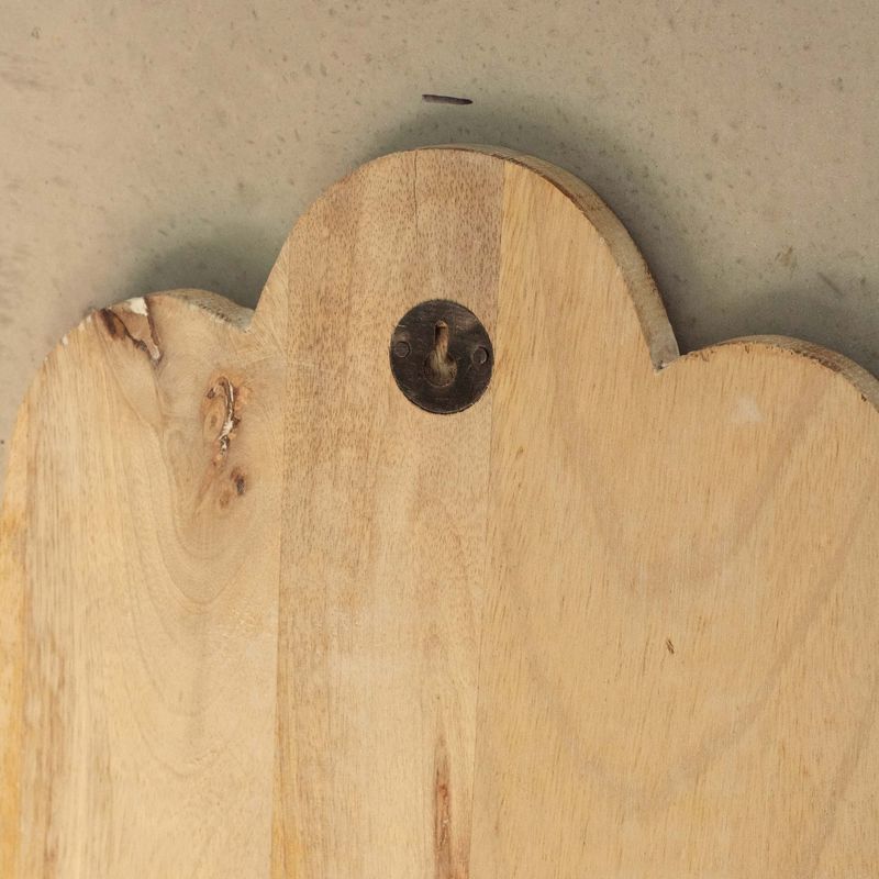 Nástenná Dekorácia Hamsa z Mangového Dreva – Biela Vymývaná – 52 cm