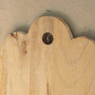 Nástenná Dekorácia Hamsa z Mangového Dreva – Biela Vymývaná – 52 cm