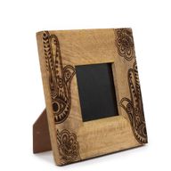 Malý Rám na Fotografie z Mangového Dreva ( 10x15cm) 20x20x2cm - Hamsa - Čierny