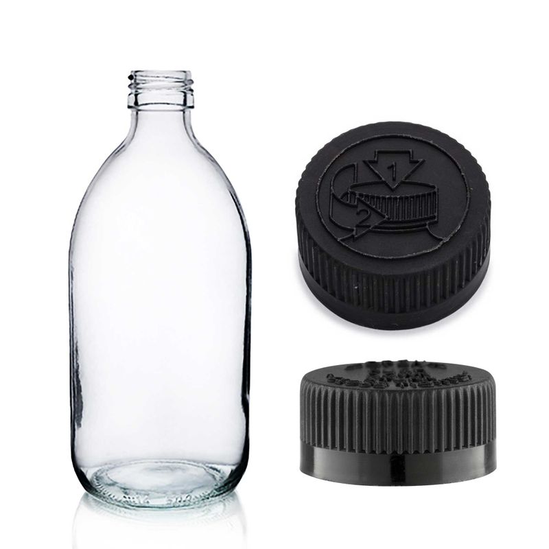300ml Lieková Fľaša z Číreho Skla