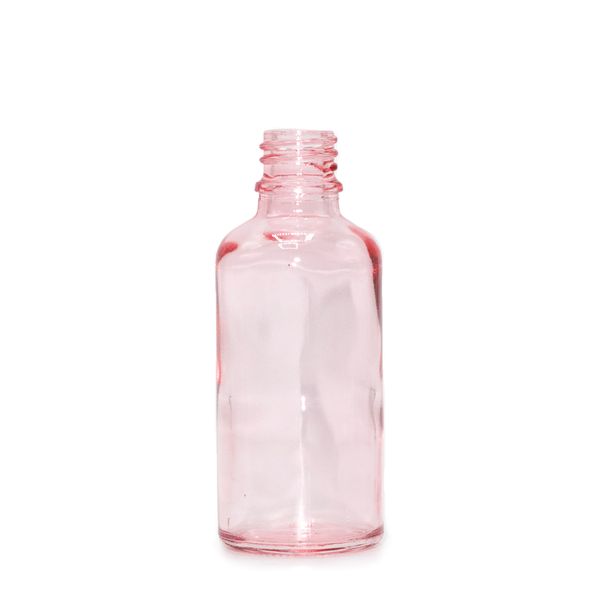 30ml Ružová Sklenená Fľaška - Bez Uzáveru