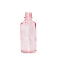 30ml Ružová Sklenená Fľaška - Bez Uzáveru