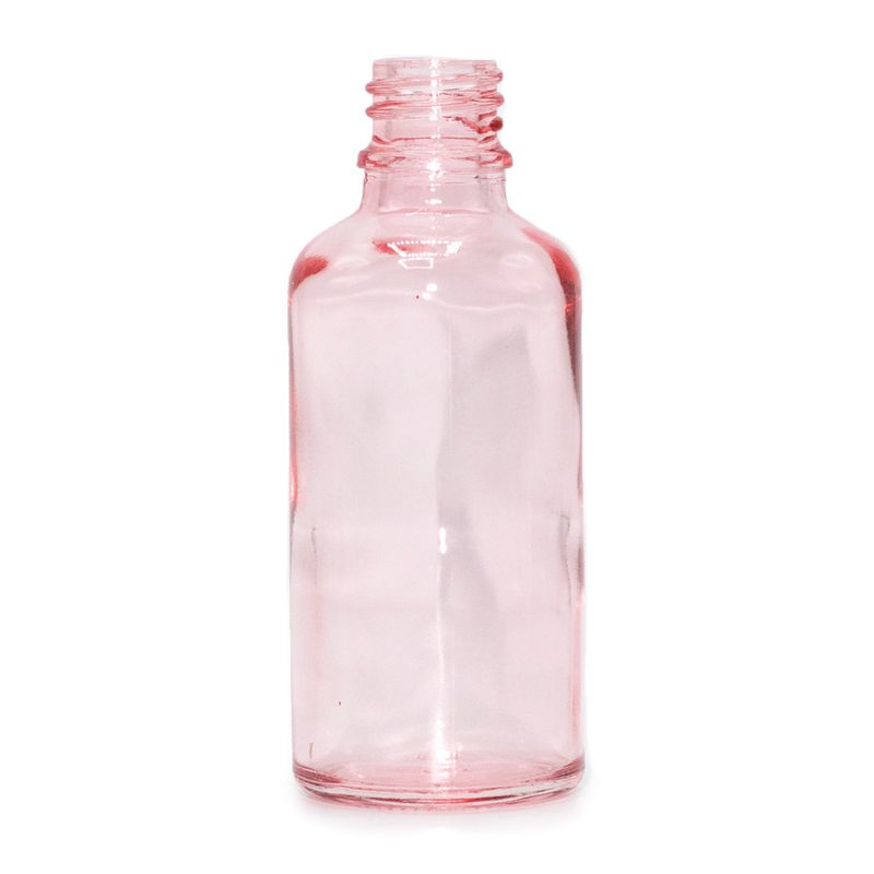 100ml Ružová Sklenená Fľaška - Bez Uzáveru