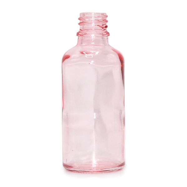 100ml Ružová Sklenená Fľaška - Bez Uzáveru