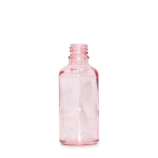 10ml Ružová Sklenená Fľaška - Bez Uzáveru