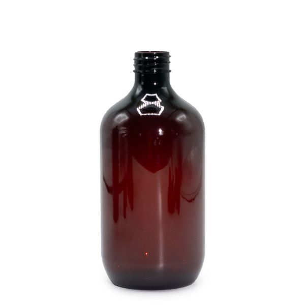 500ml Jantárová Plastová Fľaša Boston - Bez Uzáveru