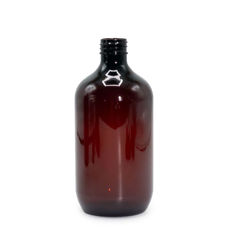 500ml Jantárová Plastová Fľaša Boston - Bez Uzáveru