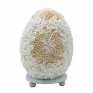 Boho Morské Mušľové Tienidlo - Vzorované Oválne - 15cm