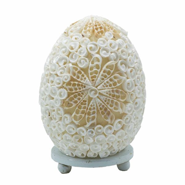Boho Morské Mušľové Tienidlo - Vzorované Oválne - 15cm