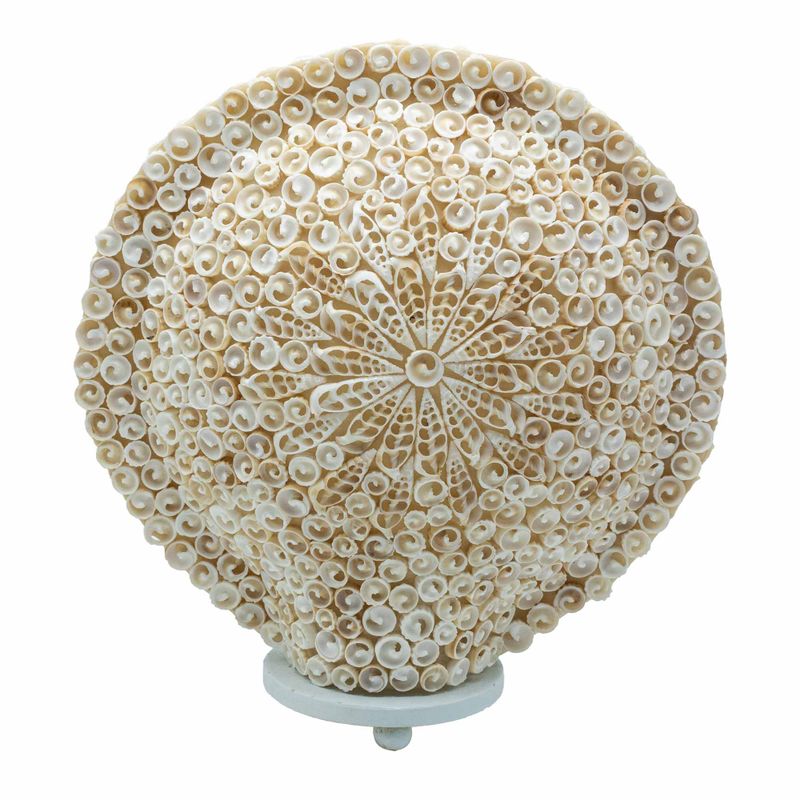 Boho Morské Mušľové Tienidlo - Veľké Vzorované Okrúhle - 30 cm