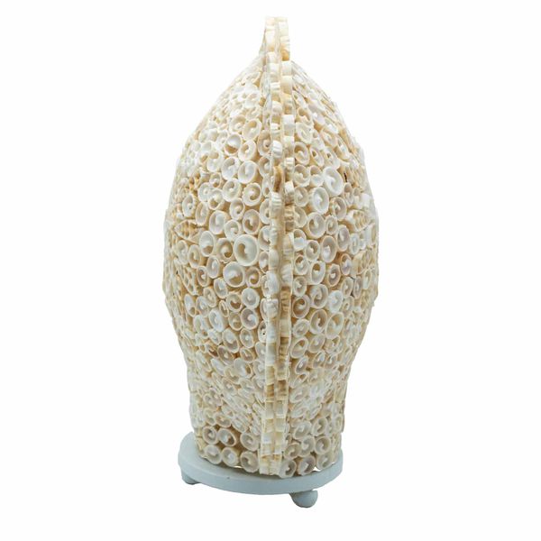 Boho Morské Mušľové Tienidlo - Veľké Vzorované Okrúhle - 30 cm