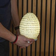 Boho Morské Mušľové Tienidlo - Biele Oválne - 15 cm
