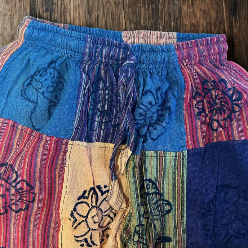 Nomad Sari - Nohavice s Hubovým Vzorom - Bloková Potlač - Oranžové Tóny S/M