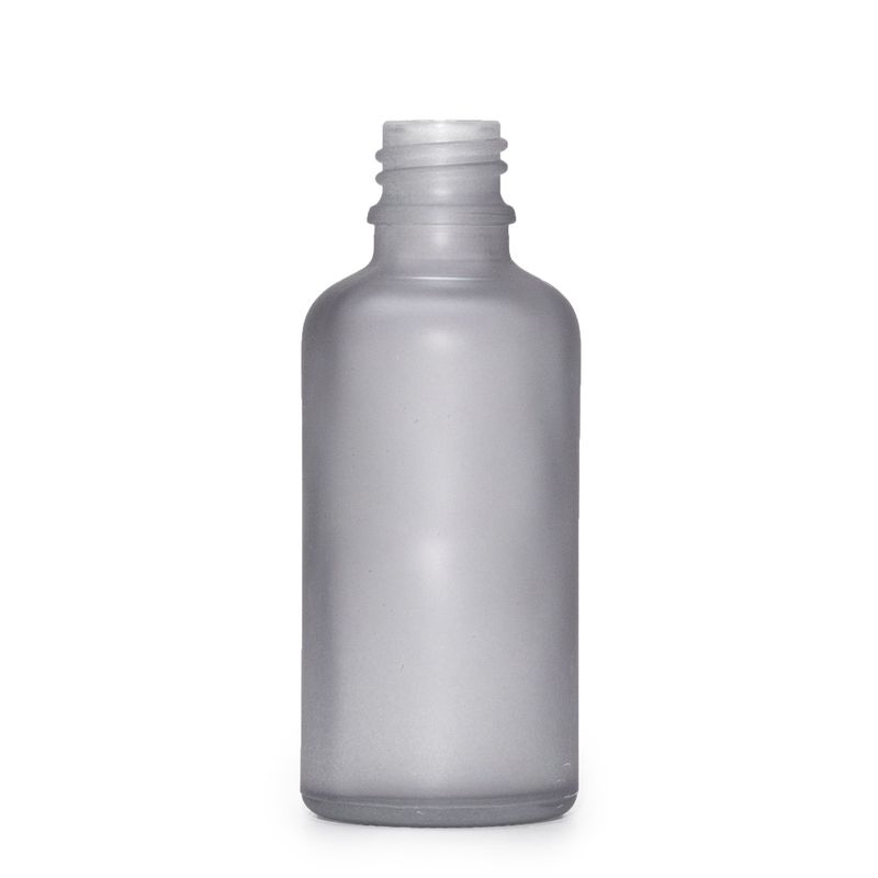 50ml Fľaška z Matného Šedého Skla - Bez Uzáveru