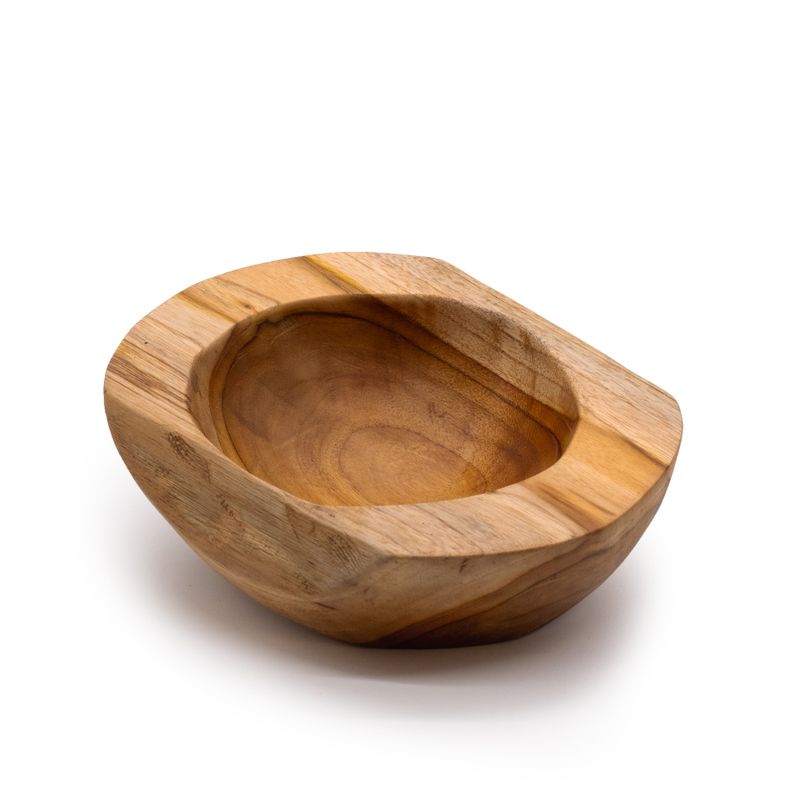 Stredná Miska z Teakového Dreva v Prírodnom Tvare - 20x7cm
