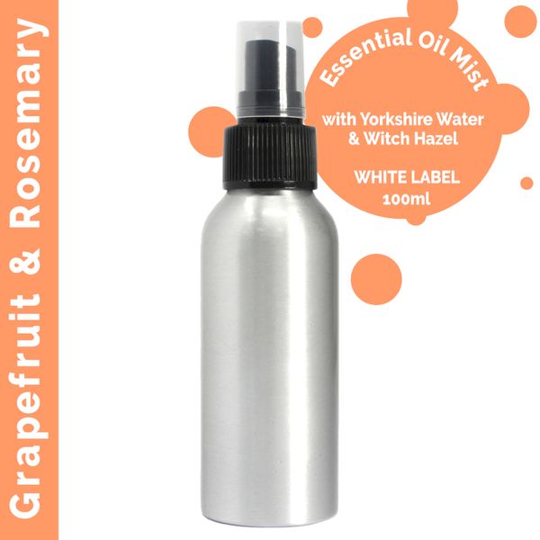100ml Rozprašovač s Esenciálnymi Olejmi - Graperfruit & Rozmarín - Bez Etikety