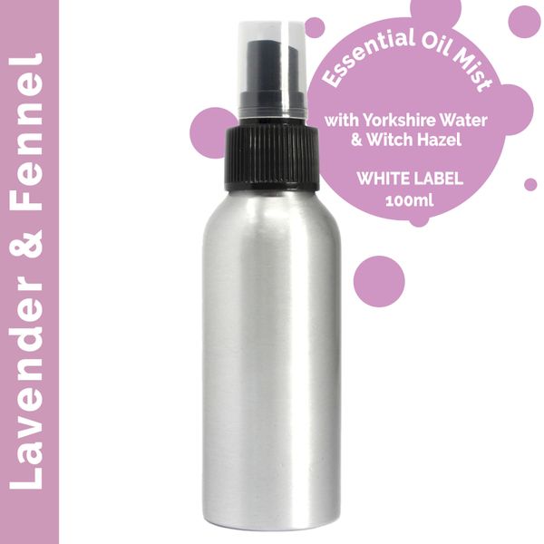 100ml Rozprašovač s Esenciálnymi Olejmi - Levanduľa & Fenikel - Bez Etikety
