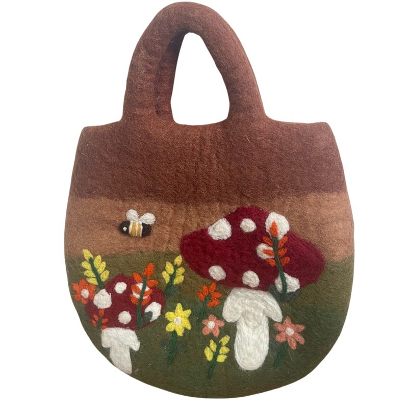 Plstená Taška s Motívom Hubovej Záhrady - 35x27cm