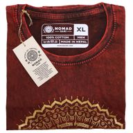 Stone Wash Tričko (XL) - Hamsa - Gaštanovo Hnedé