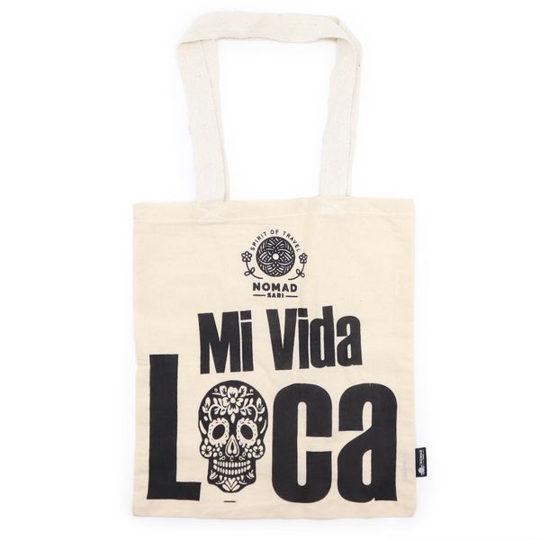 Ikonická Základná Taška - Mi Vida Loca - (40x36cm) - Prírodná 113g