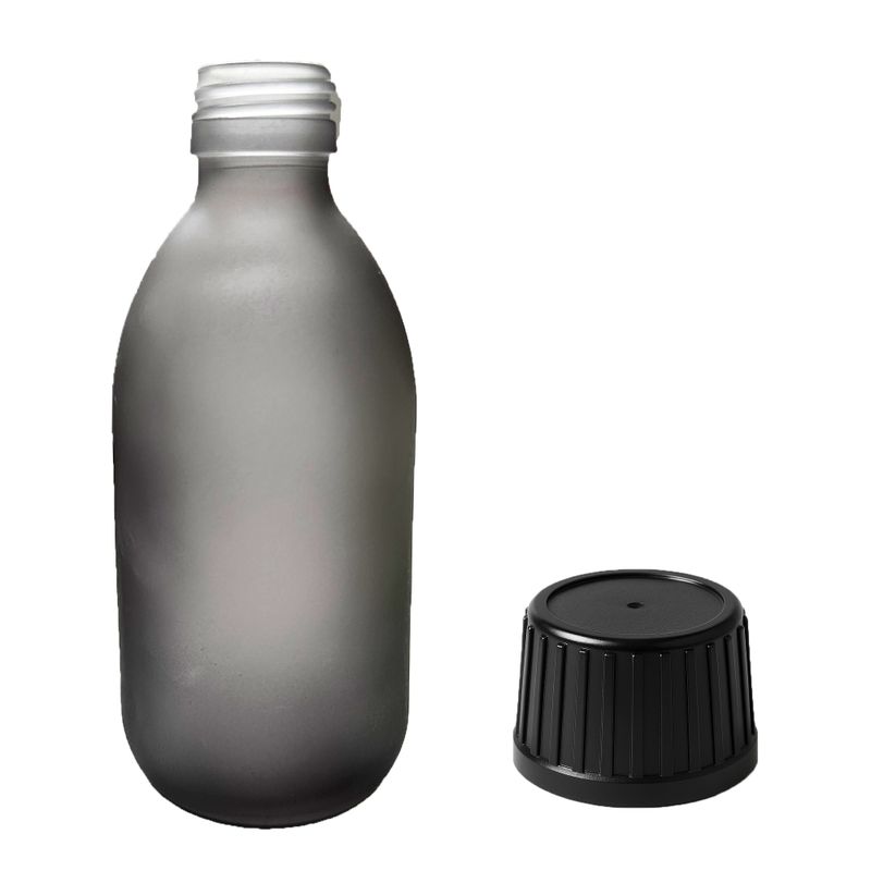 300 ml Liekovka Zo Sivého Matného Skla - Bez Uzáveru