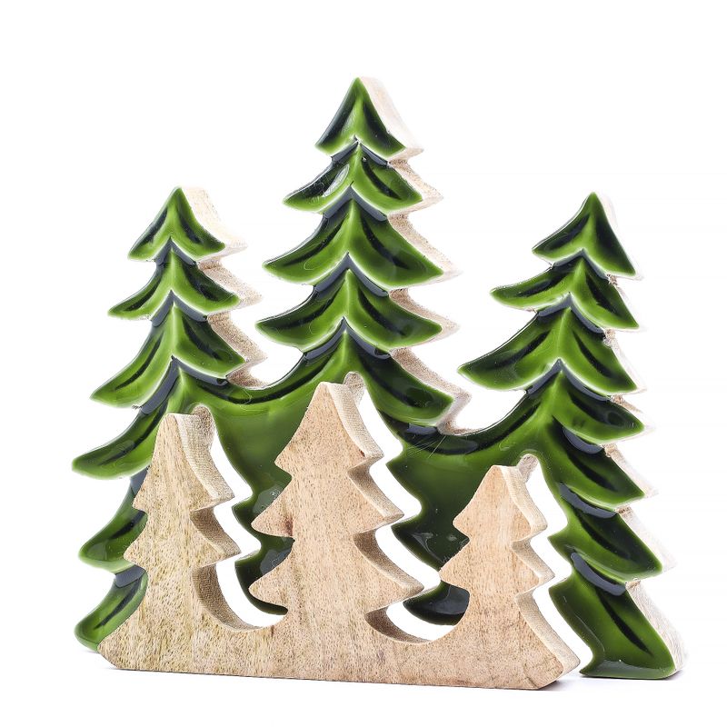 Stratený v Lese - Drevená 3D Dekorácia Tri Stromy - 20x23cm