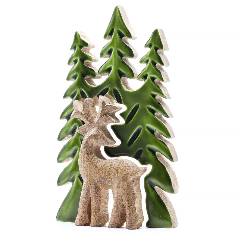 Stratený v Lese -  Drevená 3D Dekorácia Jeleň v Lese - 25x15cm