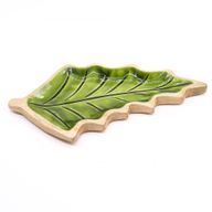 Stratený v Lese - Drevená Smaltová Miska s Motívom Listu - 33x17cm