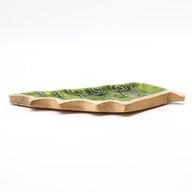 Stratený v Lese - Drevená Smaltová Miska s Motívom Listu - 33x17cm