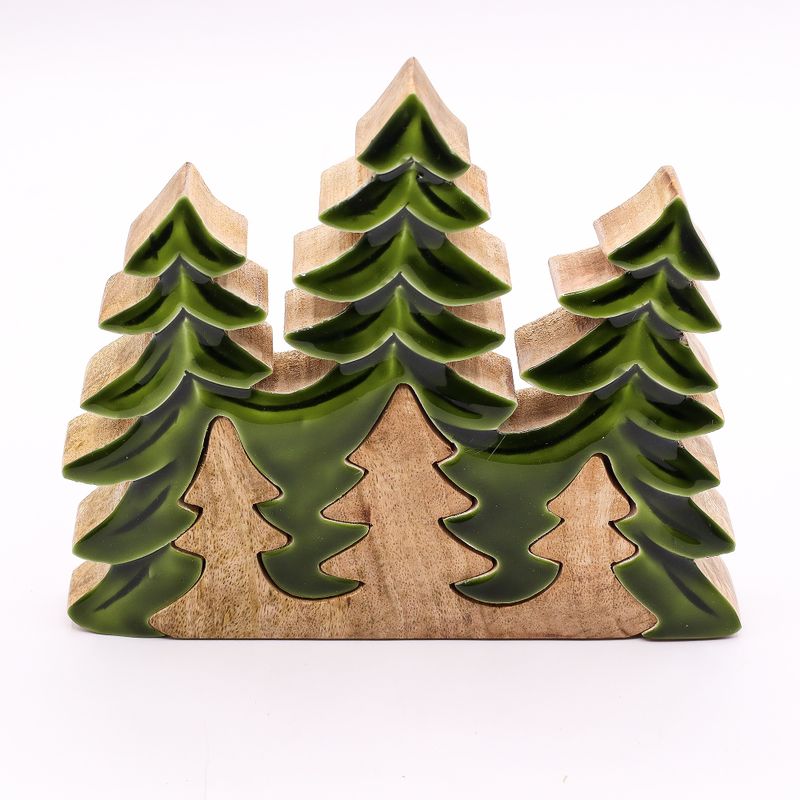 Stratený v Lese - Drevená 3D Dekorácia Tri Stromy - 20x23cm