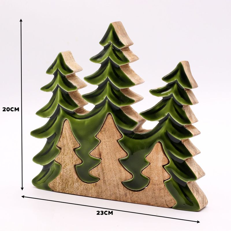 Stratený v Lese - Drevená 3D Dekorácia Tri Stromy - 20x23cm