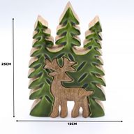 Stratený v Lese -  Drevená 3D Dekorácia Jeleň v Lese - 25x15cm