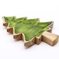 Stratený v Lese - Drevená Smaltová Miska s Motívom Stromu - 25x19cm