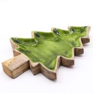 Stratený v Lese - Drevená Smaltová Miska s Motívom Stromu - 25x19cm