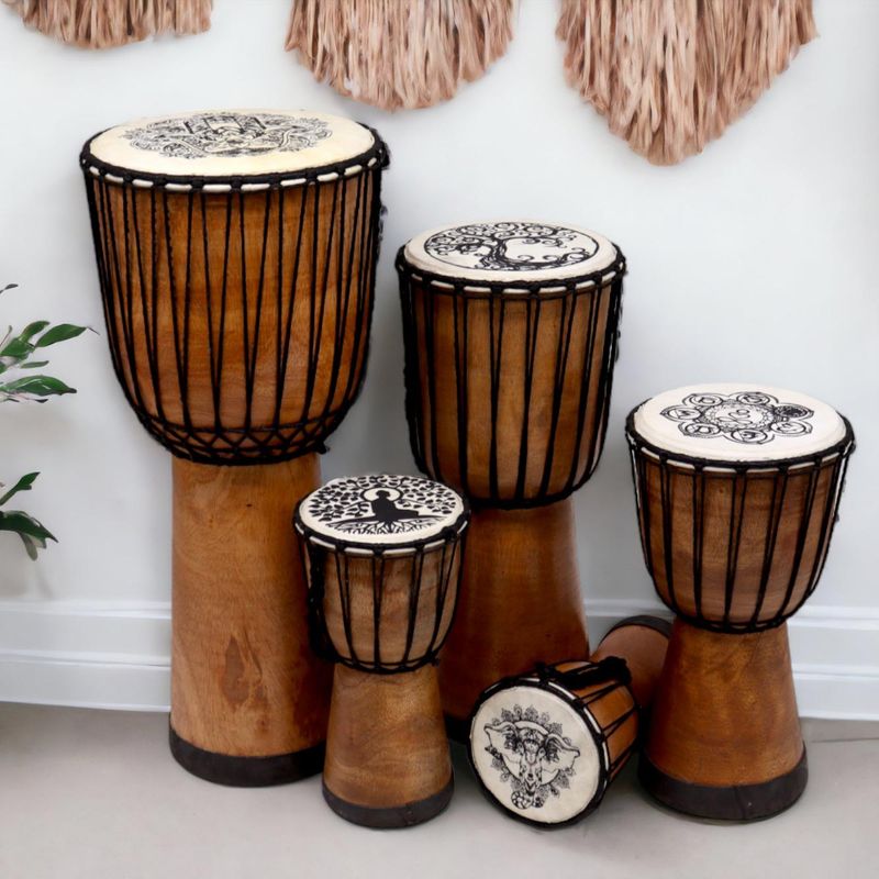 Ručne Vyrobený Bubon Djembe - Výška 15 cm