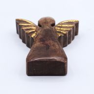 Malý Anjel z Mangového Dreva - Zlatý Dekor - 12cm