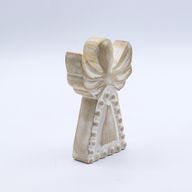 Anjel z Mangového Dreva - Biela Vymývaná - 13 cm