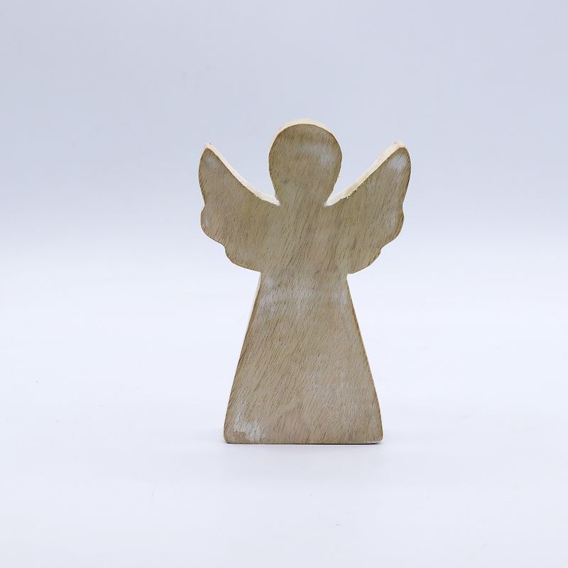 Anjel z Mangového Dreva - Biela Vymývaná - 13 cm