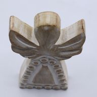 Anjel z Mangového Dreva - Biela Vymývaná - 13 cm