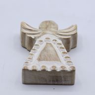 Anjel z Mangového Dreva - Biela Vymývaná - 13 cm